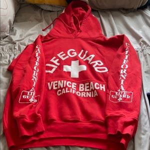 Venice Lifeguard Hoodie Red Size Men’s Small USED